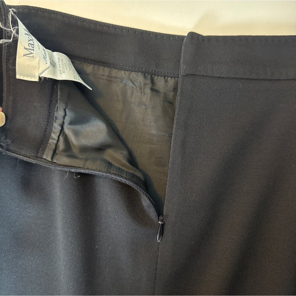MAX MARA Italian Made Black Wool Blend Pencil Skirt Size 42 Professional Career - Picture 5 of 5